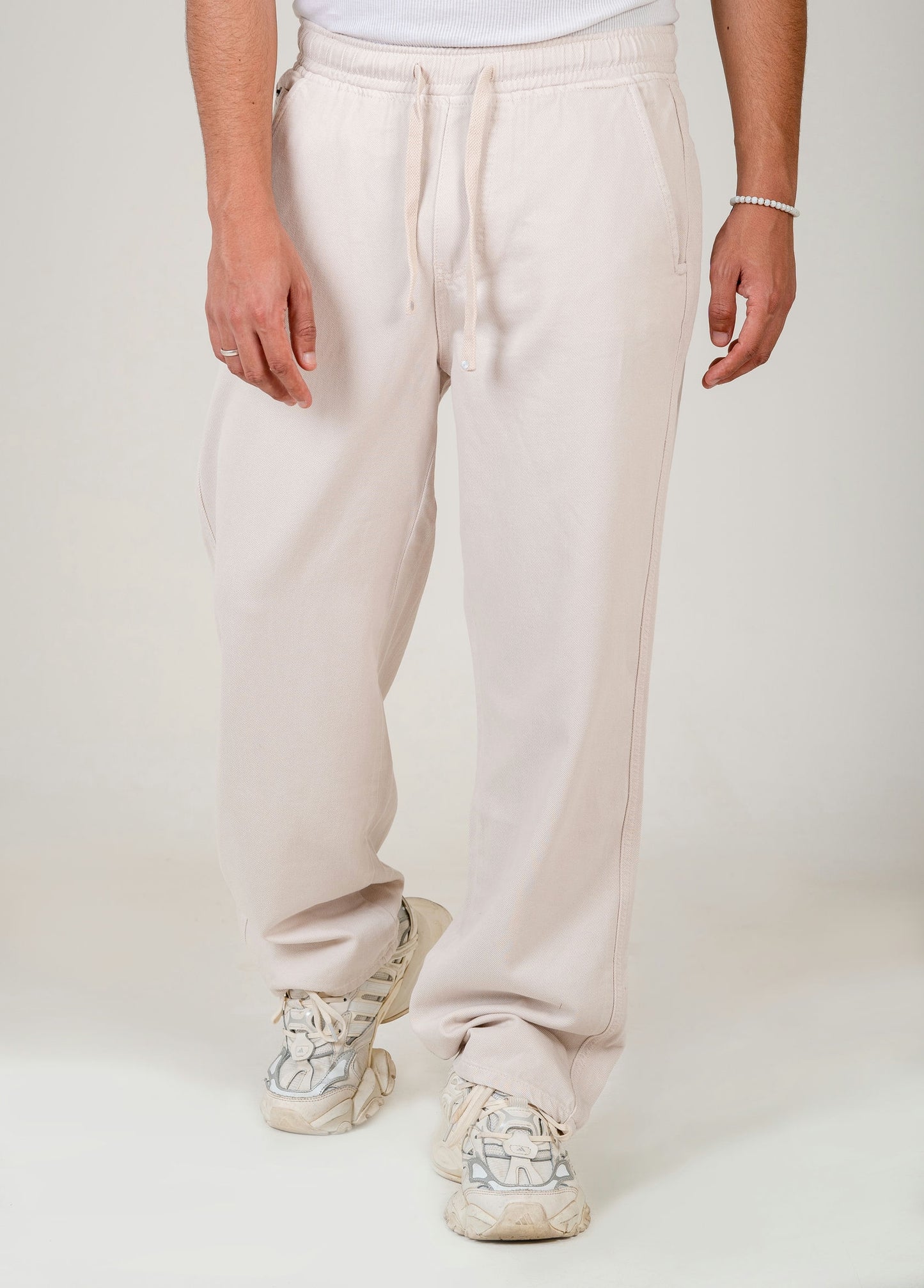 Men's Gabardine Drawstring Pants - white