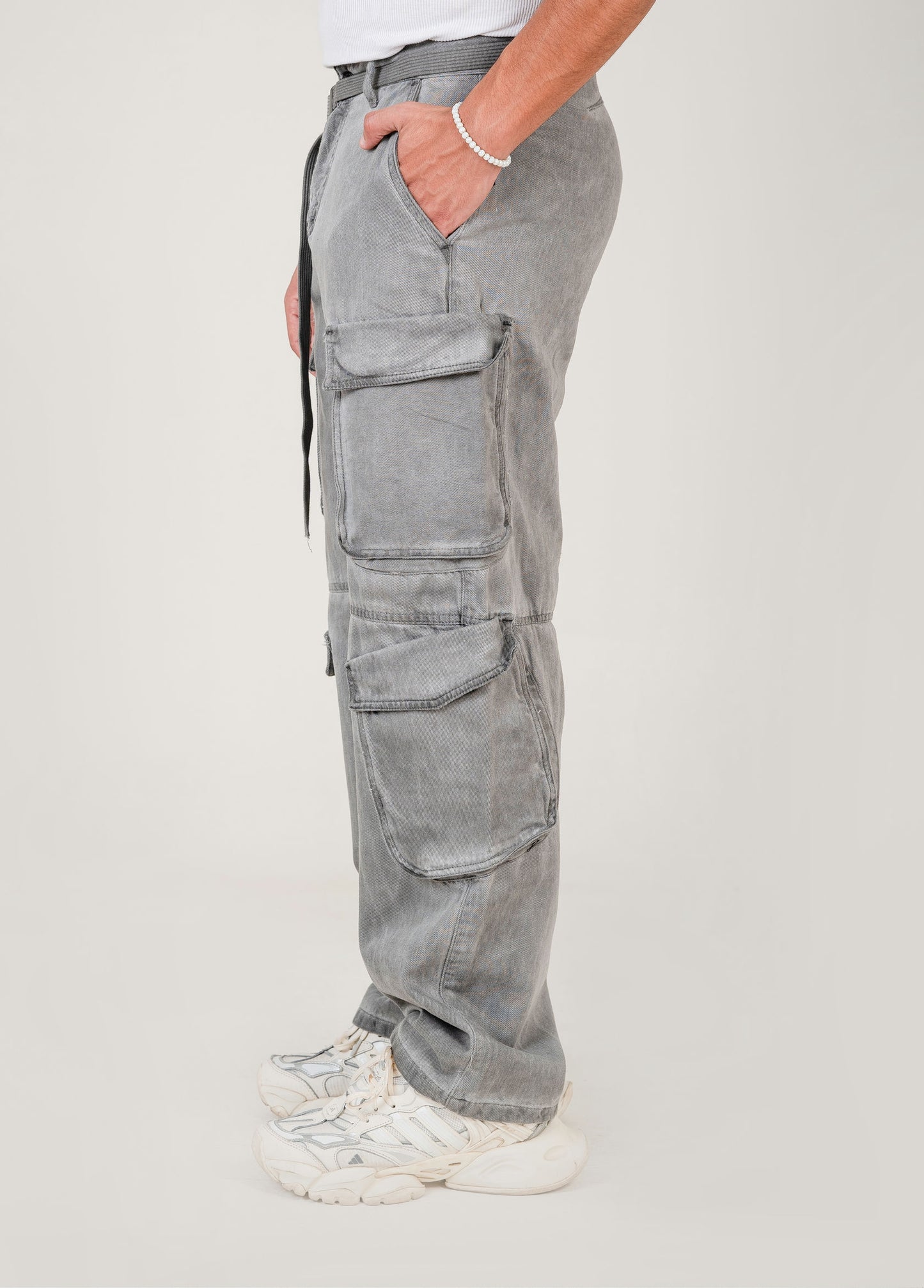 Men's Cargo Pants with Belt - gray
