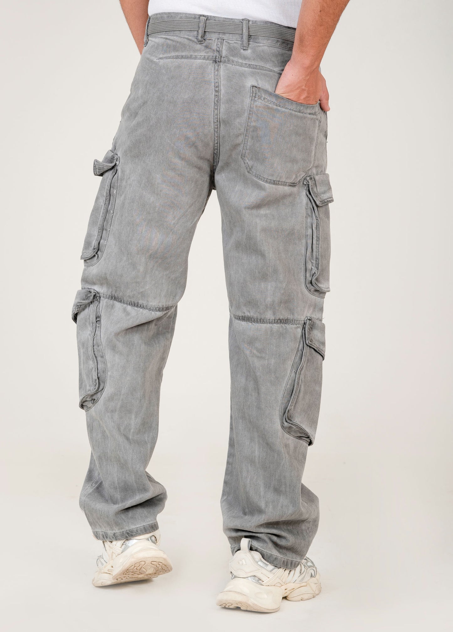Men's Cargo Pants with Belt - gray