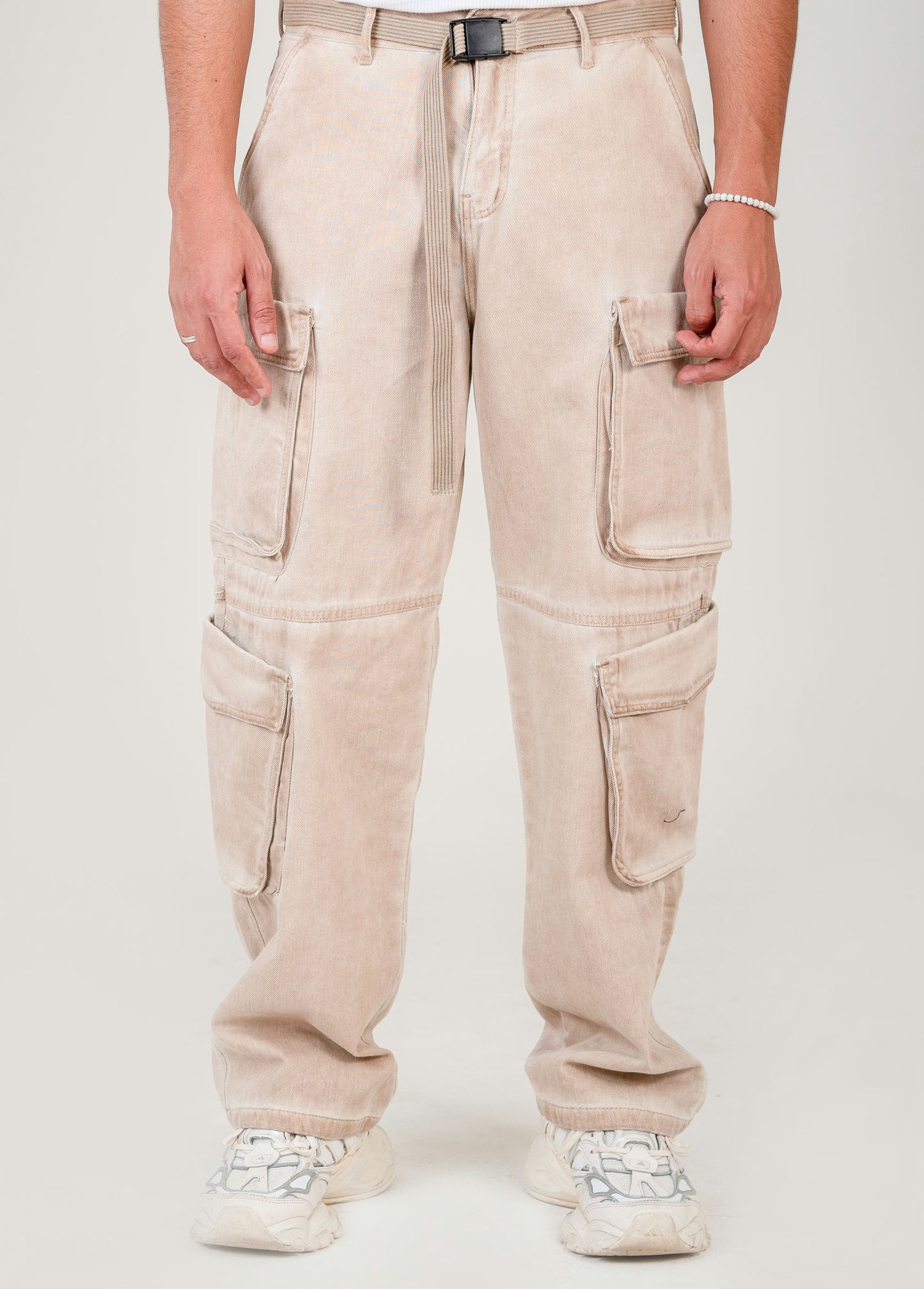 Men's Cargo Pants with Belt - beige
