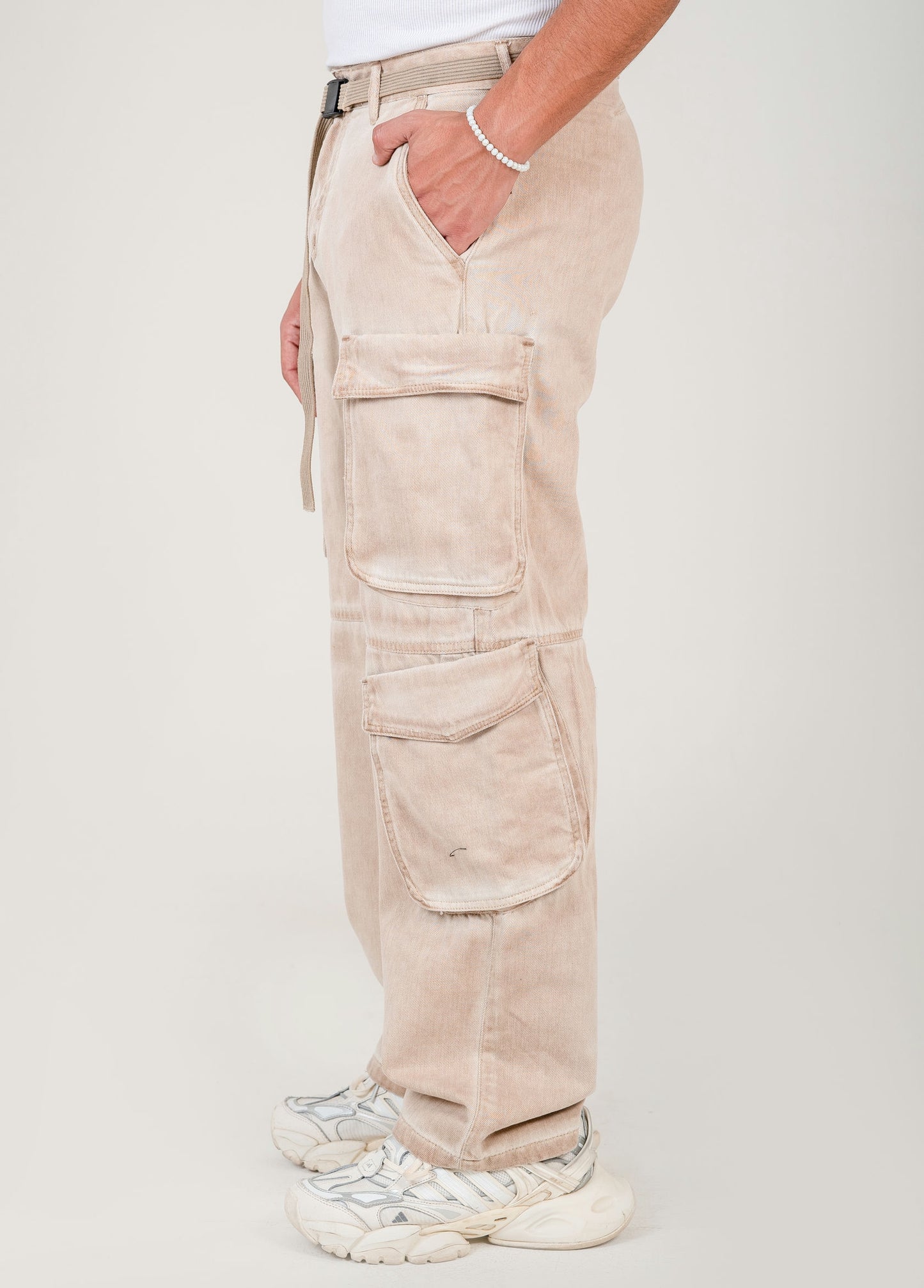 Men's Cargo Pants with Belt - beige