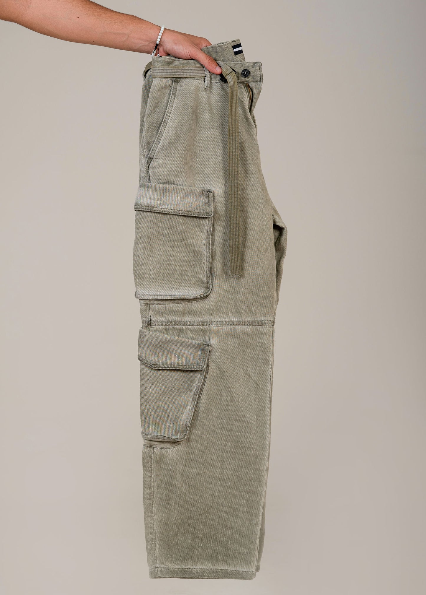 Men's Cargo Pants with Belt - olive