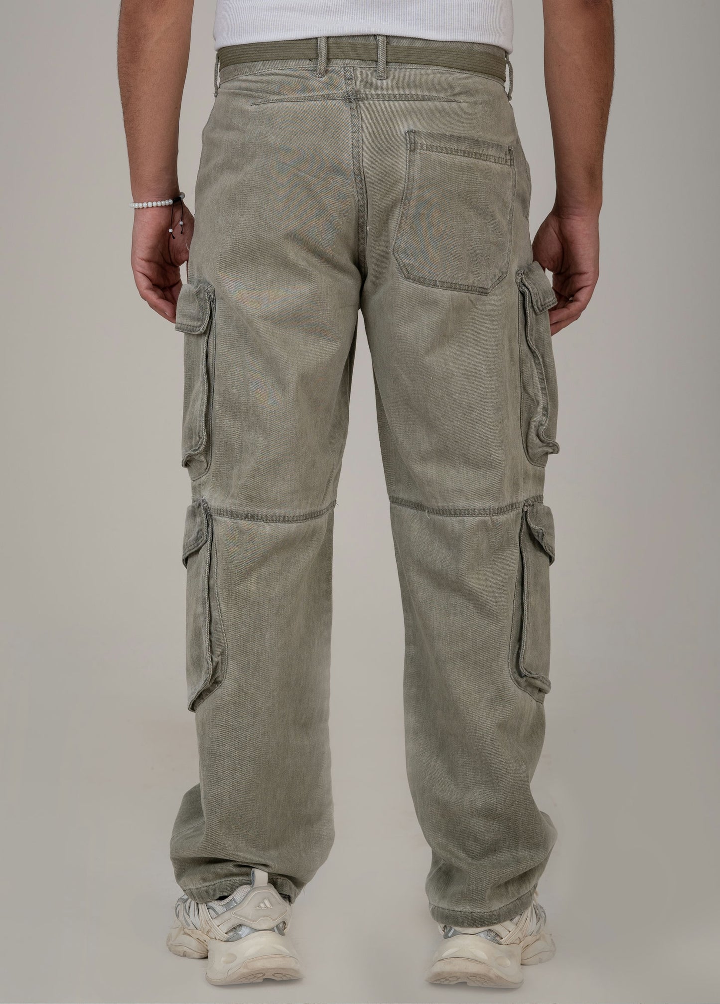 Men's Cargo Pants with Belt - olive