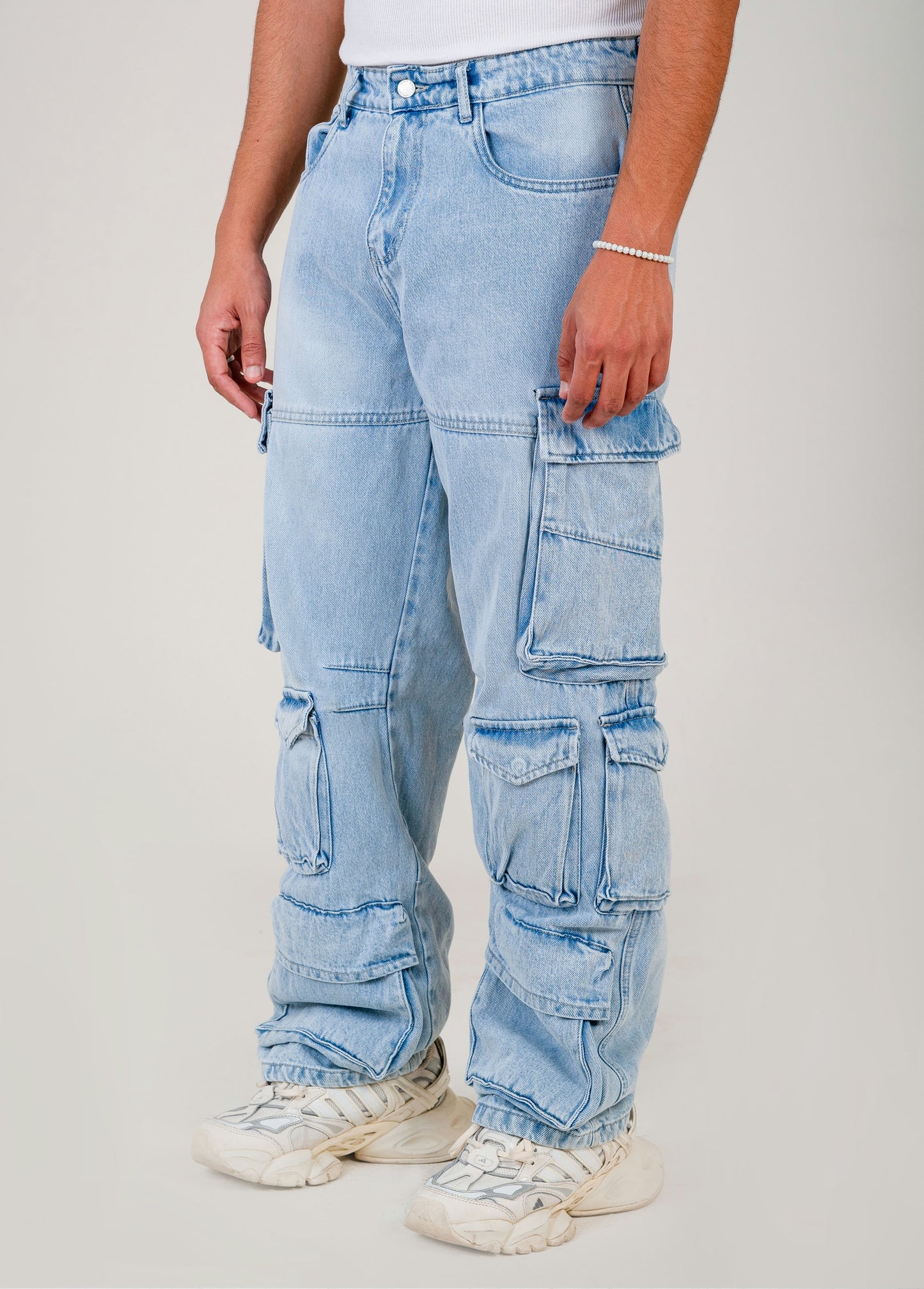 Men's Multi-Pocket Cargo Denim Jeans