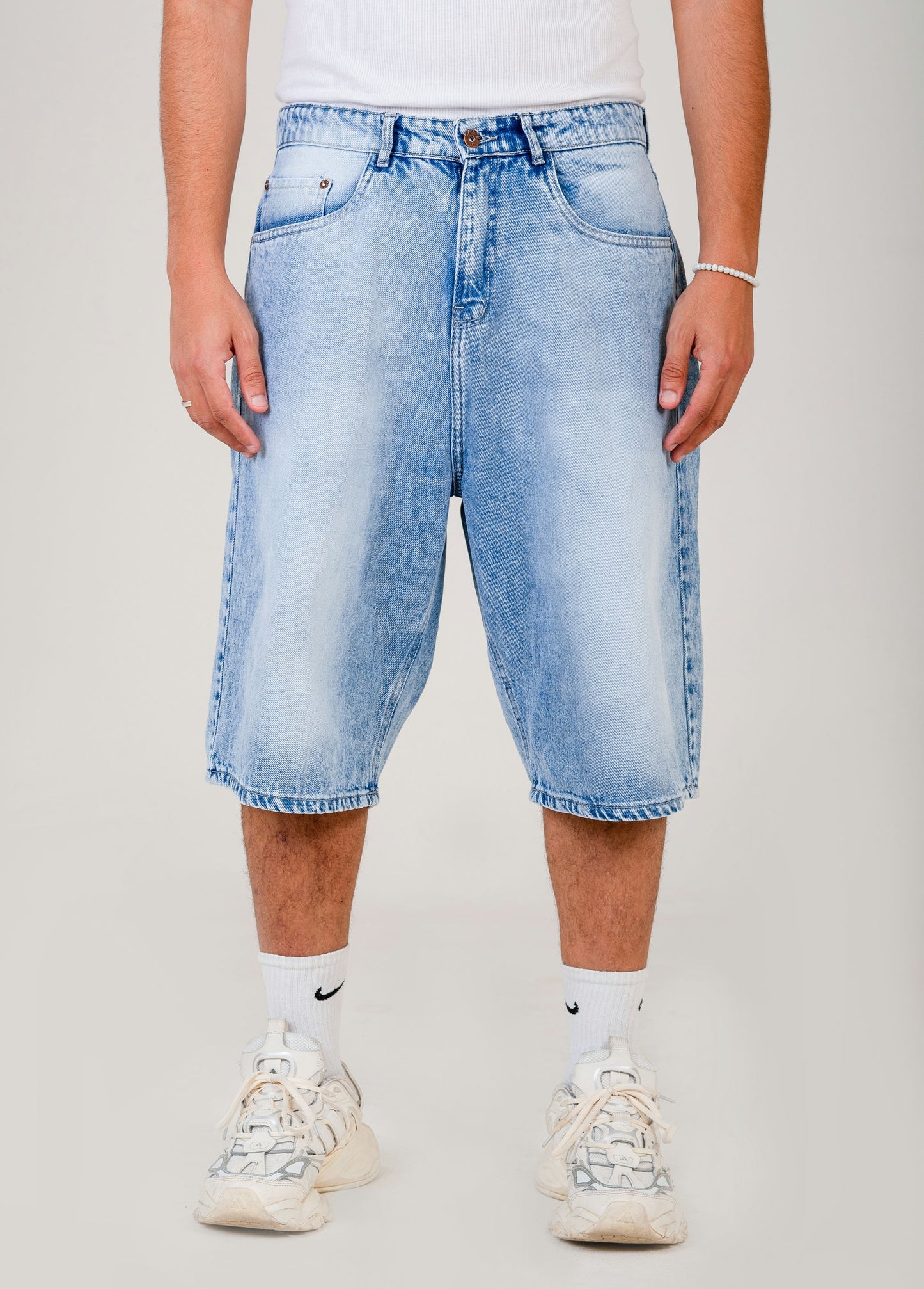 Men's Loose Fit Long Denim Short