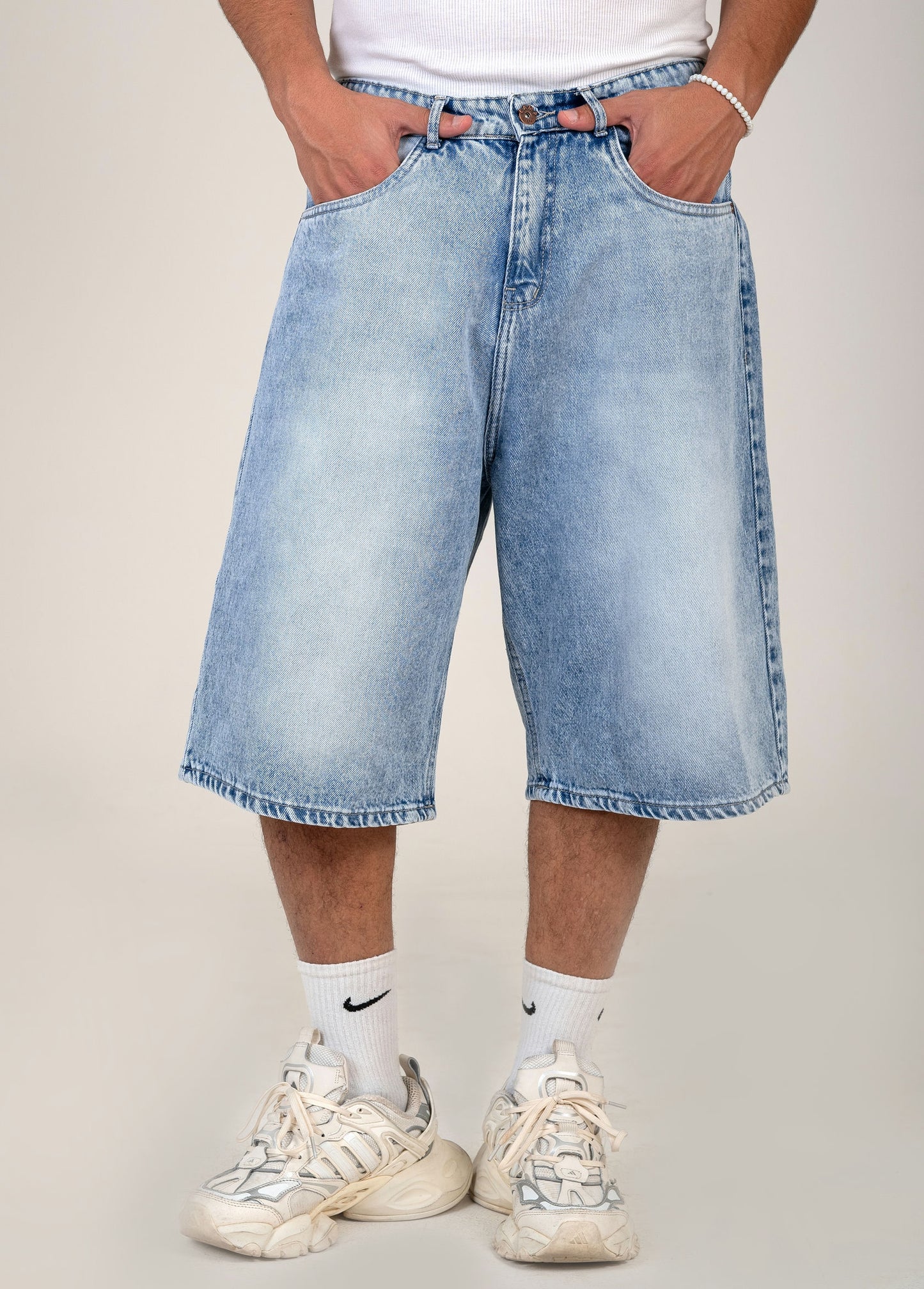 Men's Loose Fit Long Denim Short