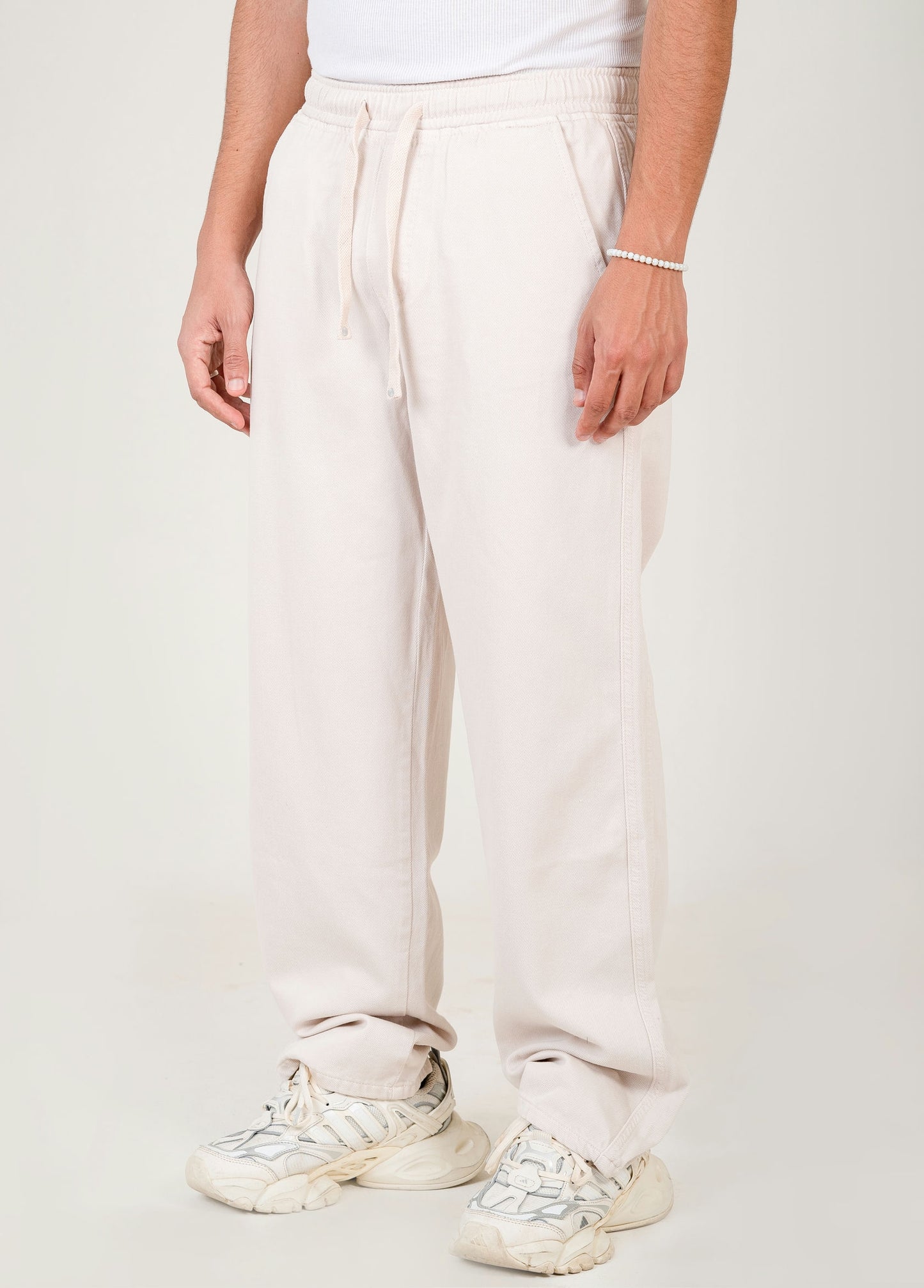 Men's Gabardine Drawstring Pants - white