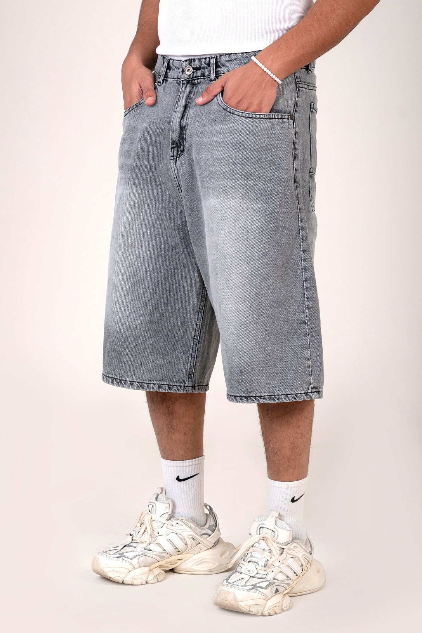 Men's Loose Fit Long Denim Short