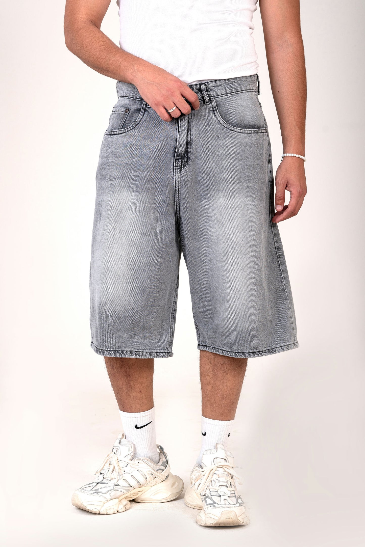 Men's Loose Fit Long Denim Short