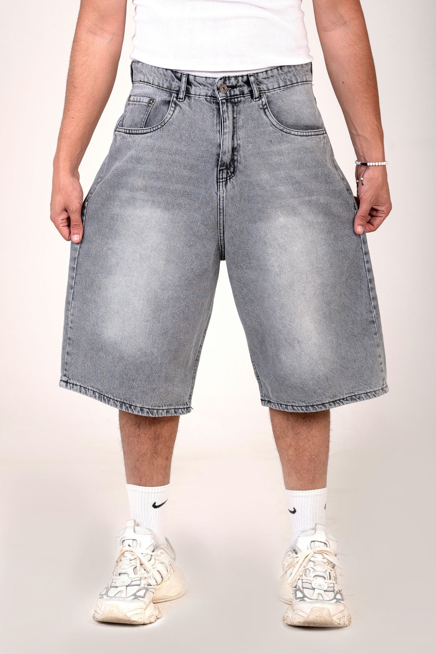 Men's Loose Fit Long Denim Short