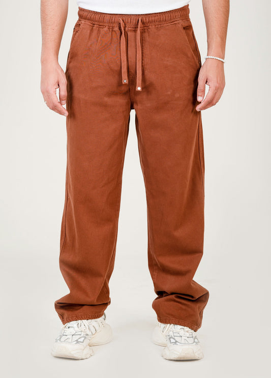 Men's Gabardine Drawstring Pants - orange