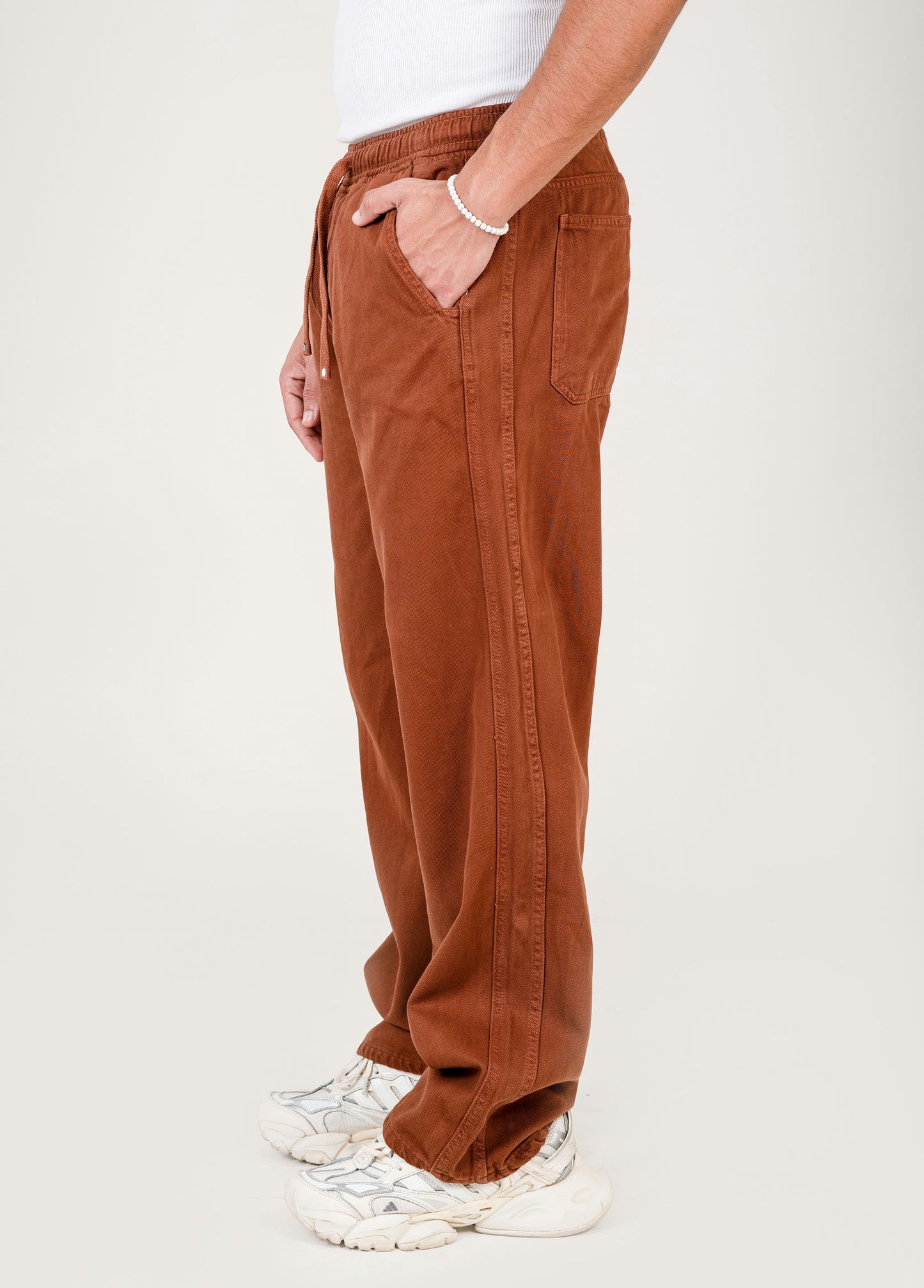 Men's Gabardine Drawstring Pants - orange