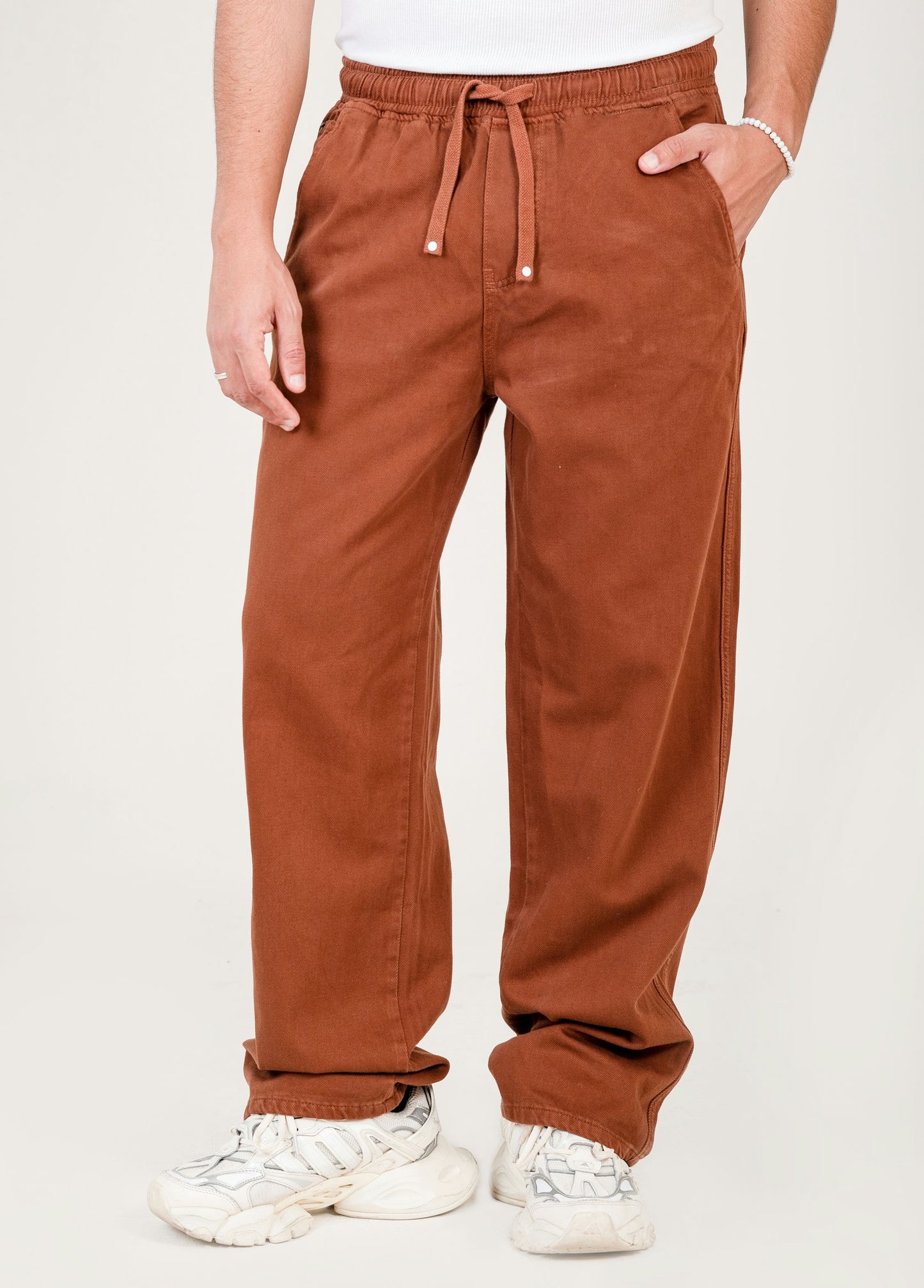 Men's Gabardine Drawstring Pants - orange