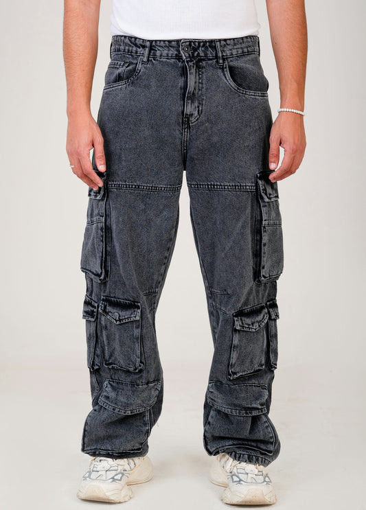 Men's Multi-Pocket Cargo Denim Jeans