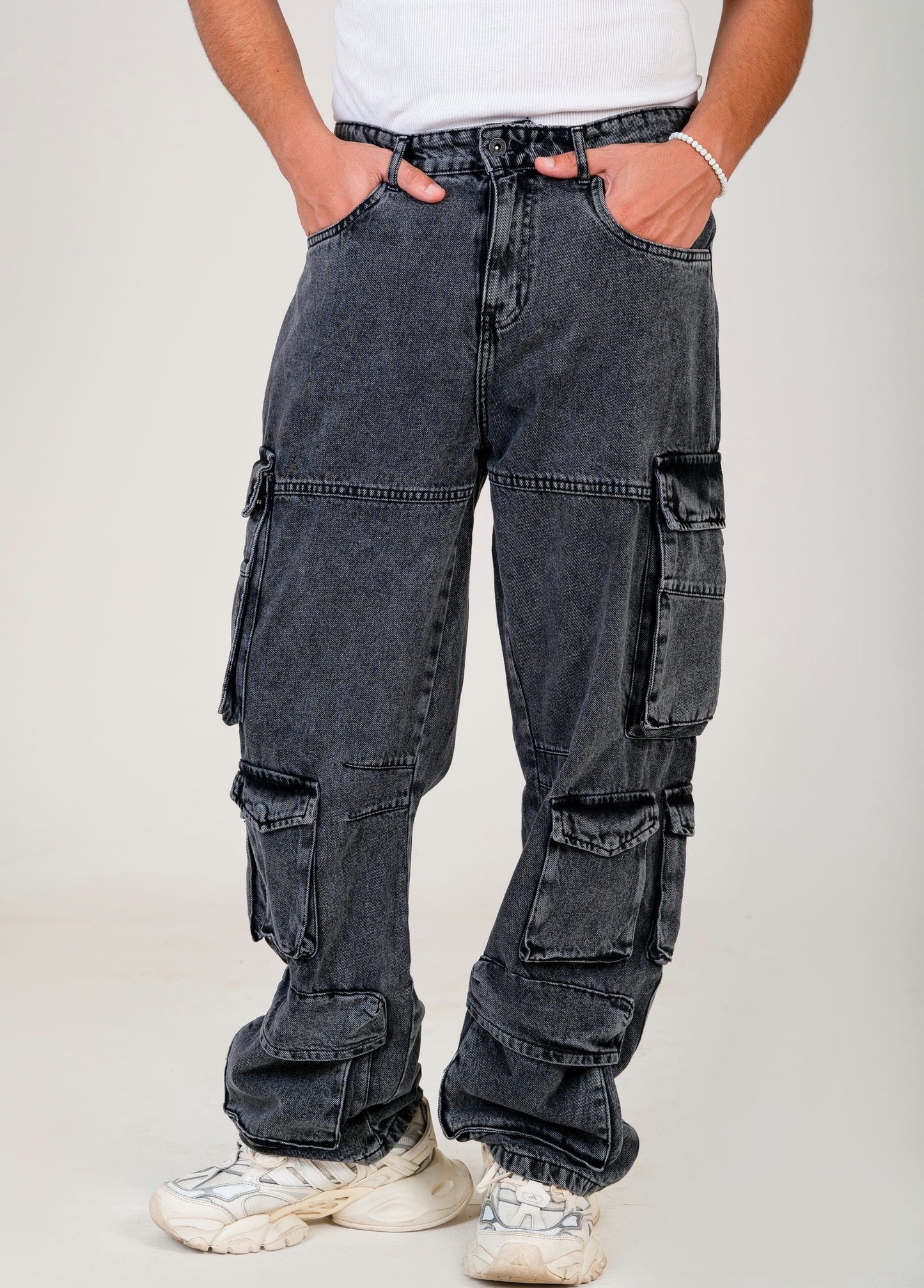 Men's Multi-Pocket Cargo Denim Jeans