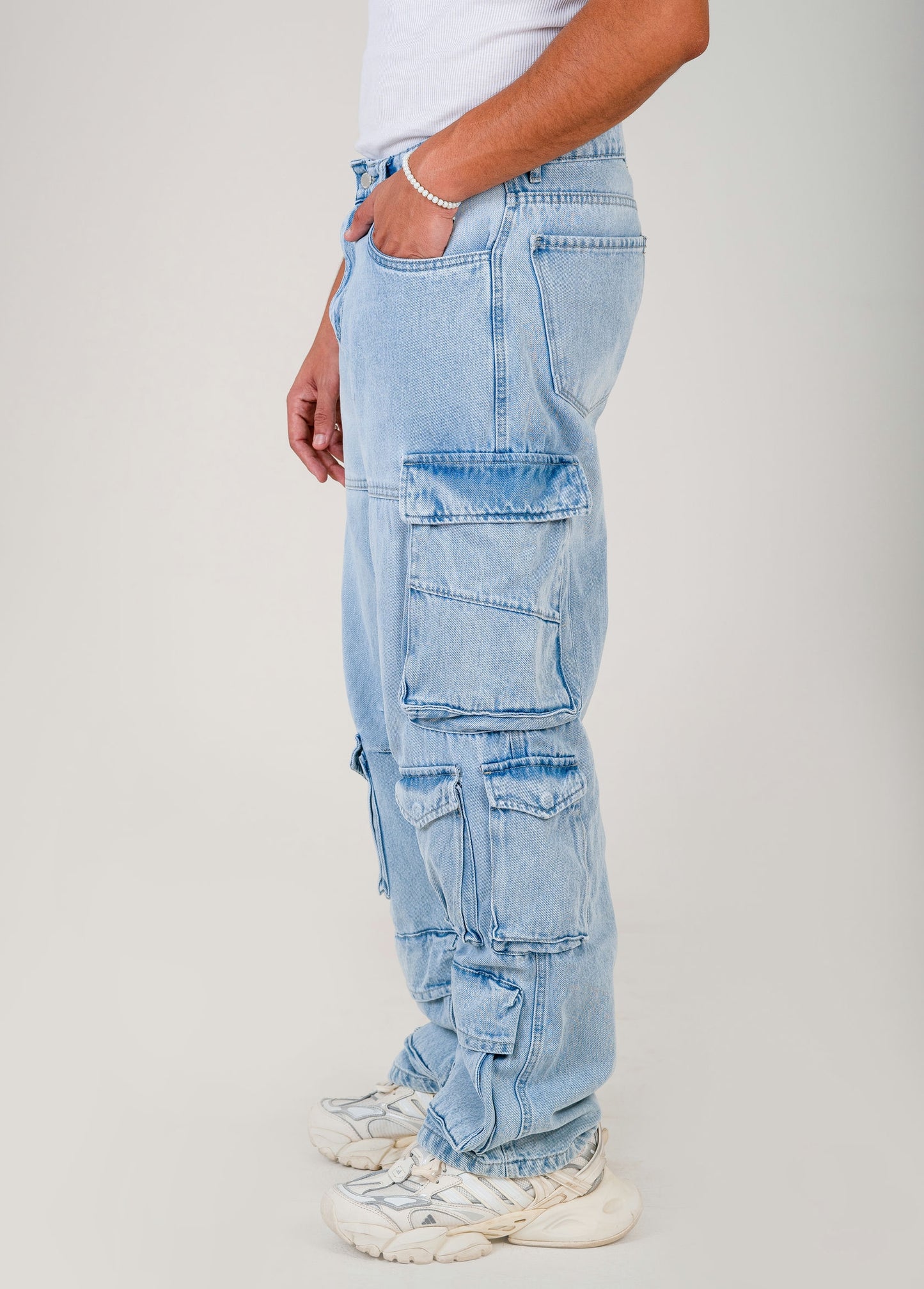Men's Multi-Pocket Cargo Denim Jeans