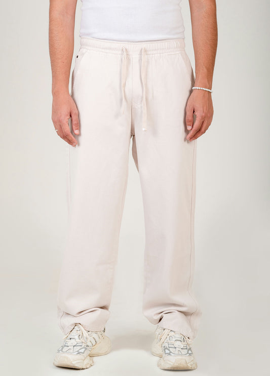 Men's Gabardine Drawstring Pants - white