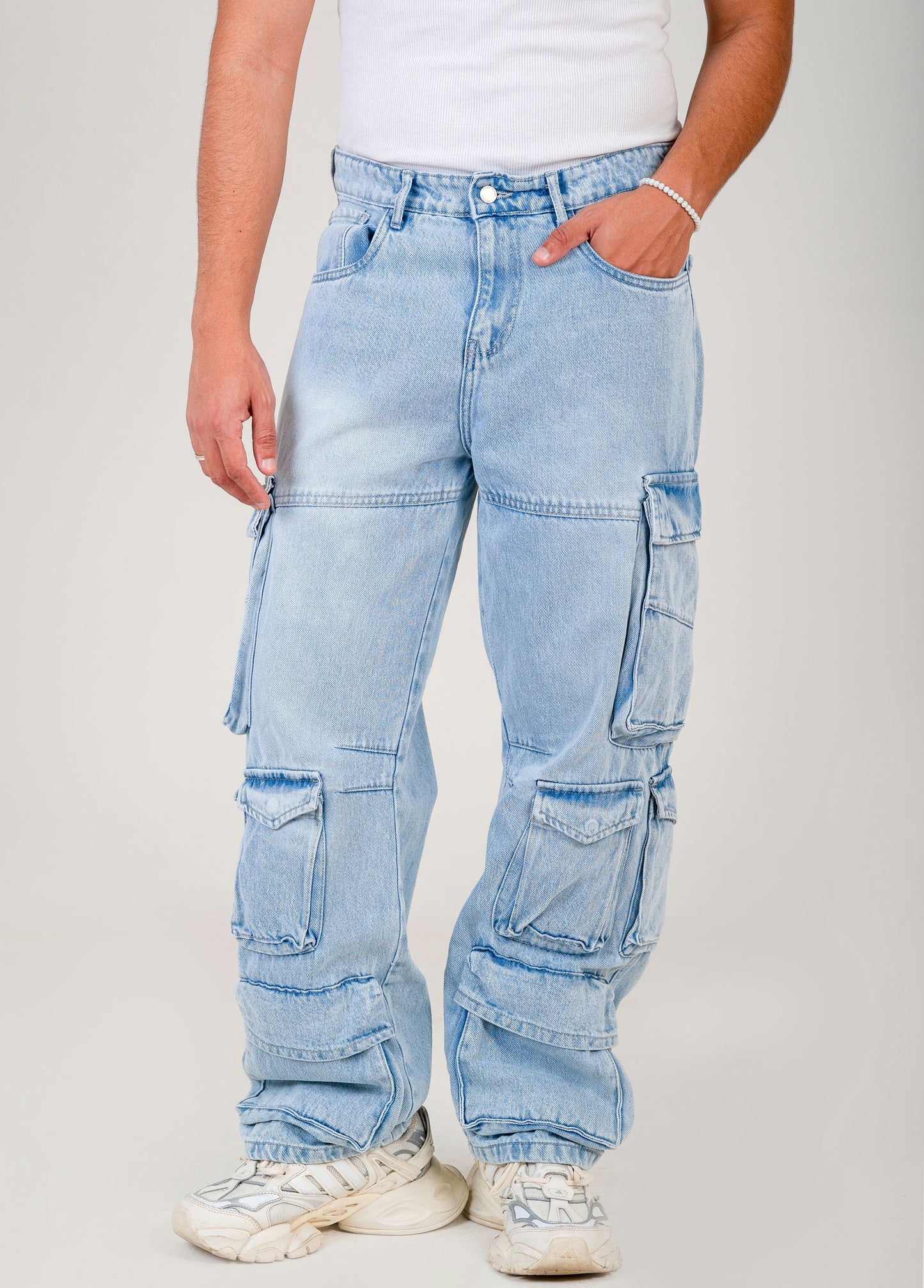 Men's Multi-Pocket Cargo Denim Jeans