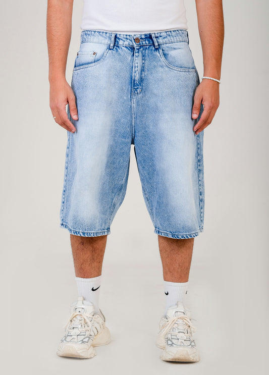Men's Loose Fit Long Denim Short