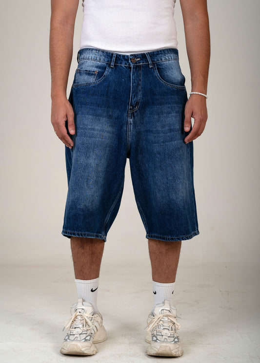 Men's Loose Fit Long Denim Short