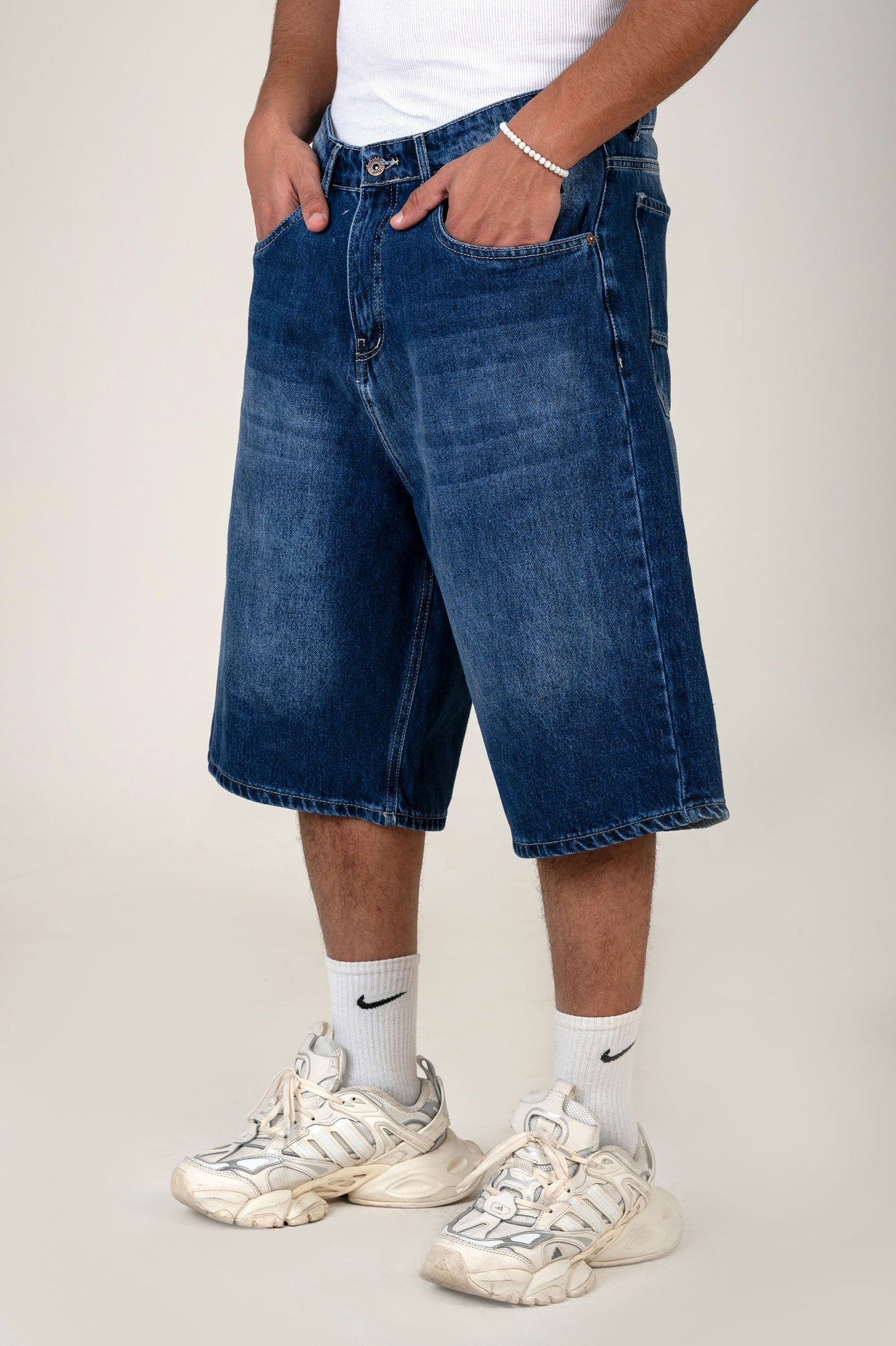 Men's Loose Fit Long Denim Short