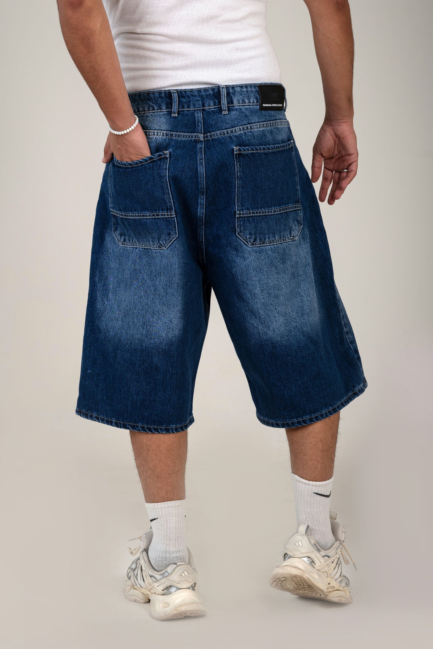 Men's Loose Fit Long Denim Short