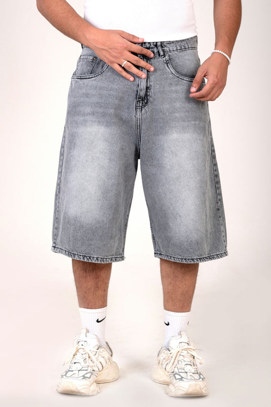 Men's Loose Fit Long Denim Short