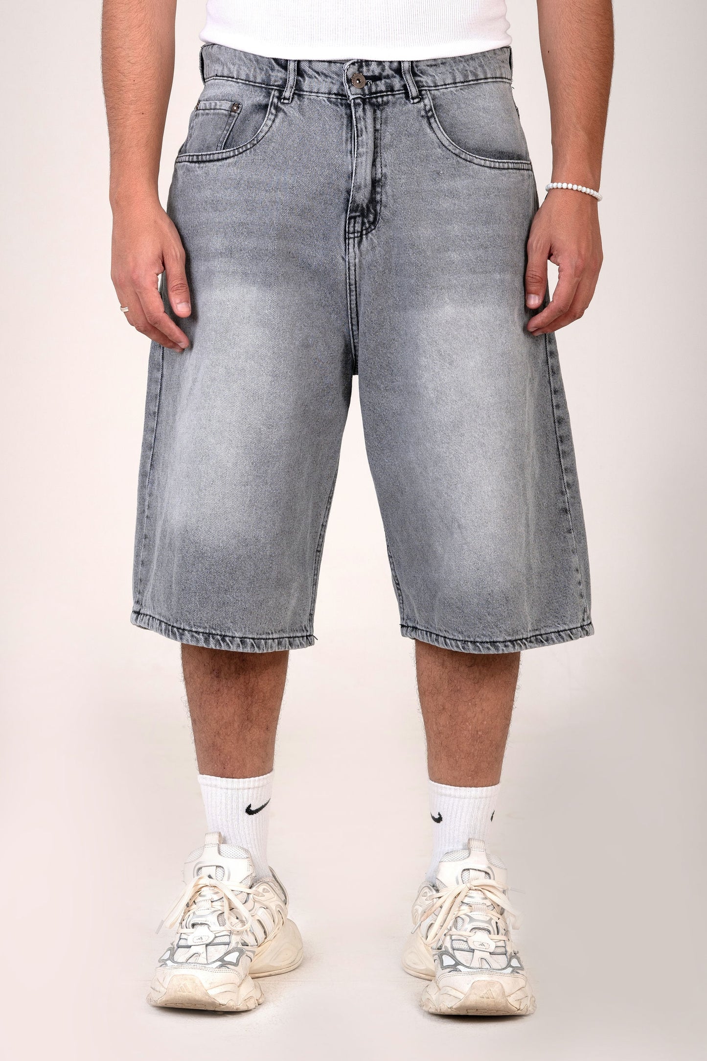 Men's Loose Fit Long Denim Short