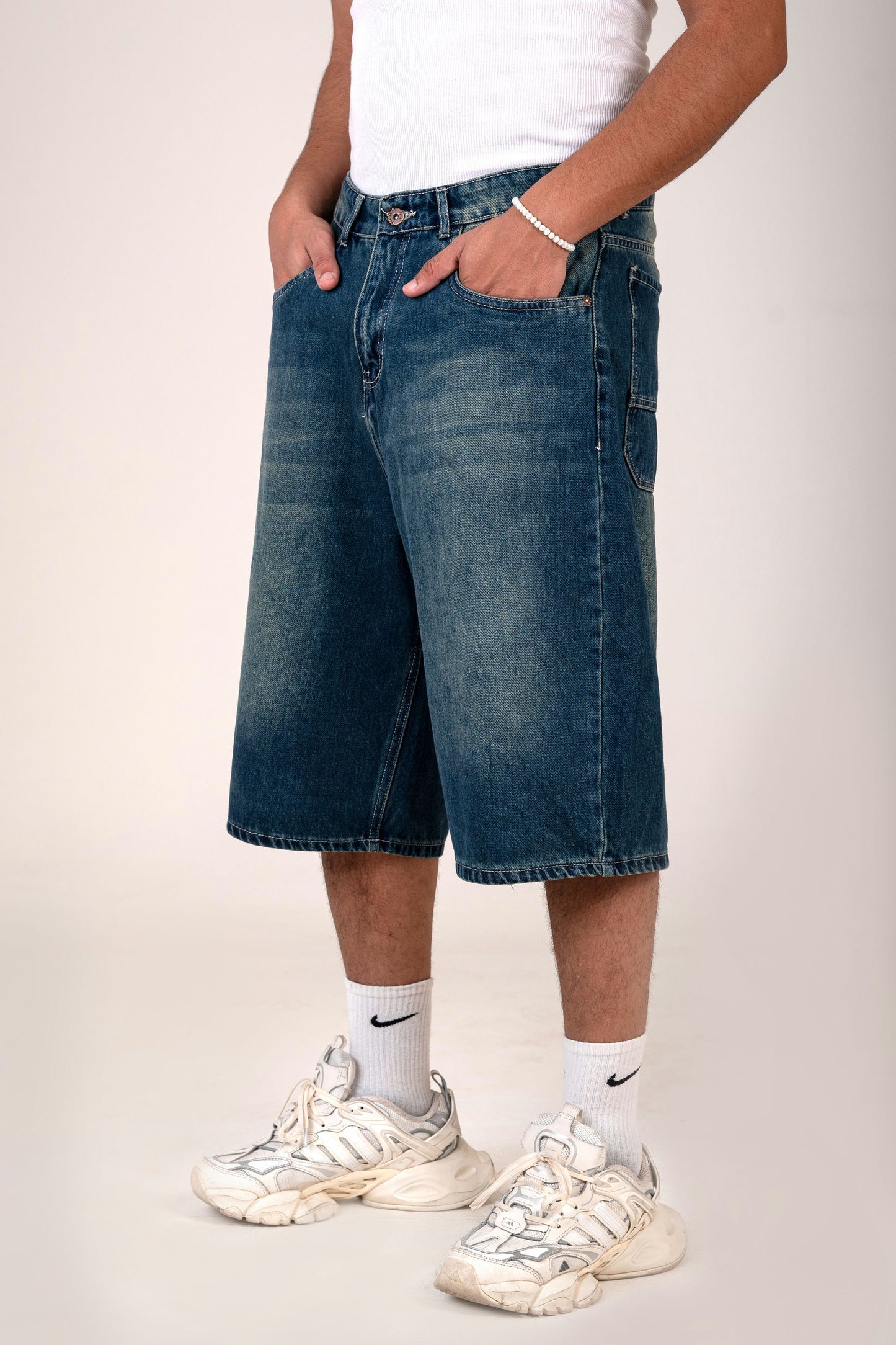 Men's Loose Fit Long Denim Short