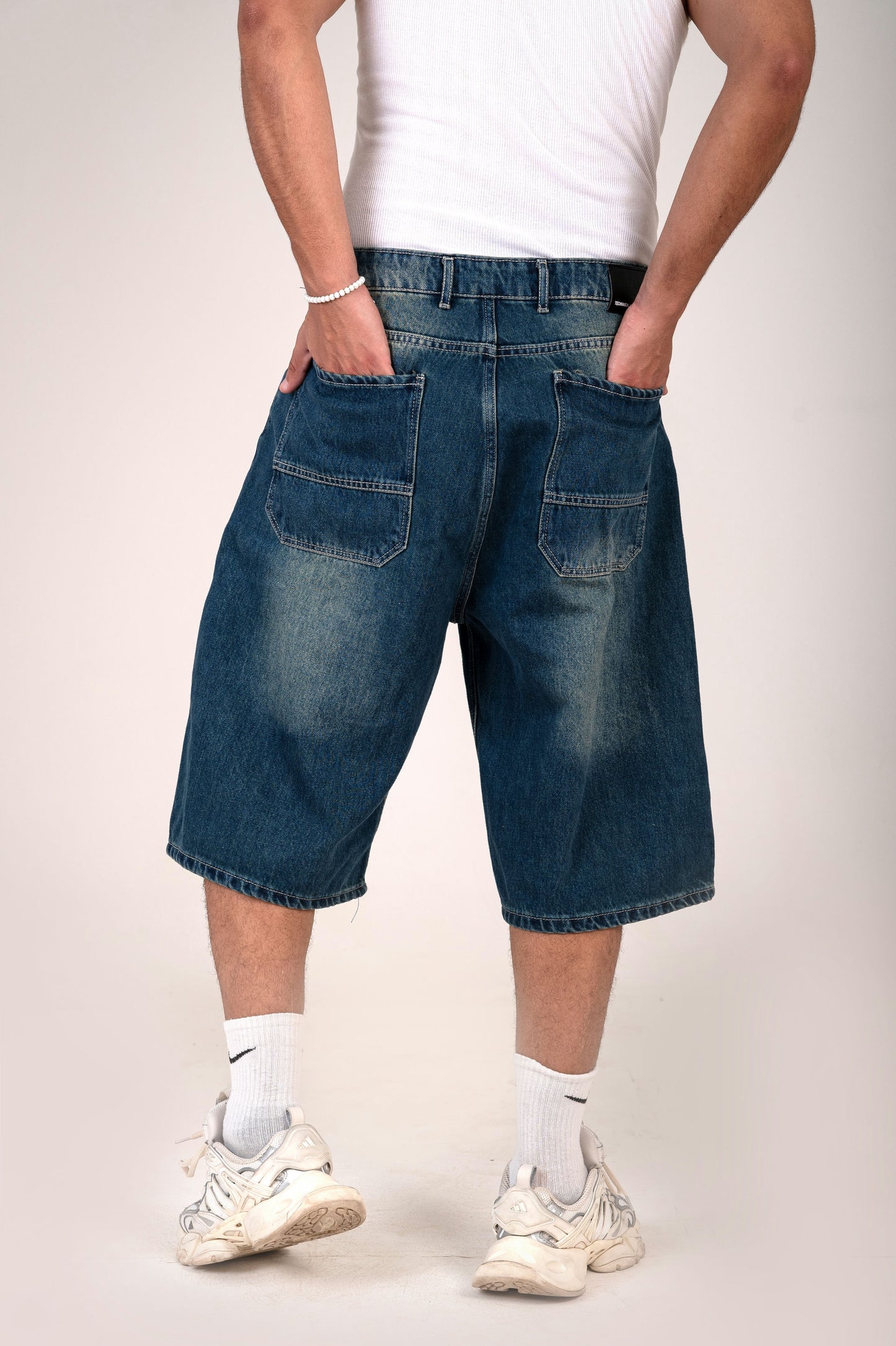 Men's Loose Fit Long Denim Short