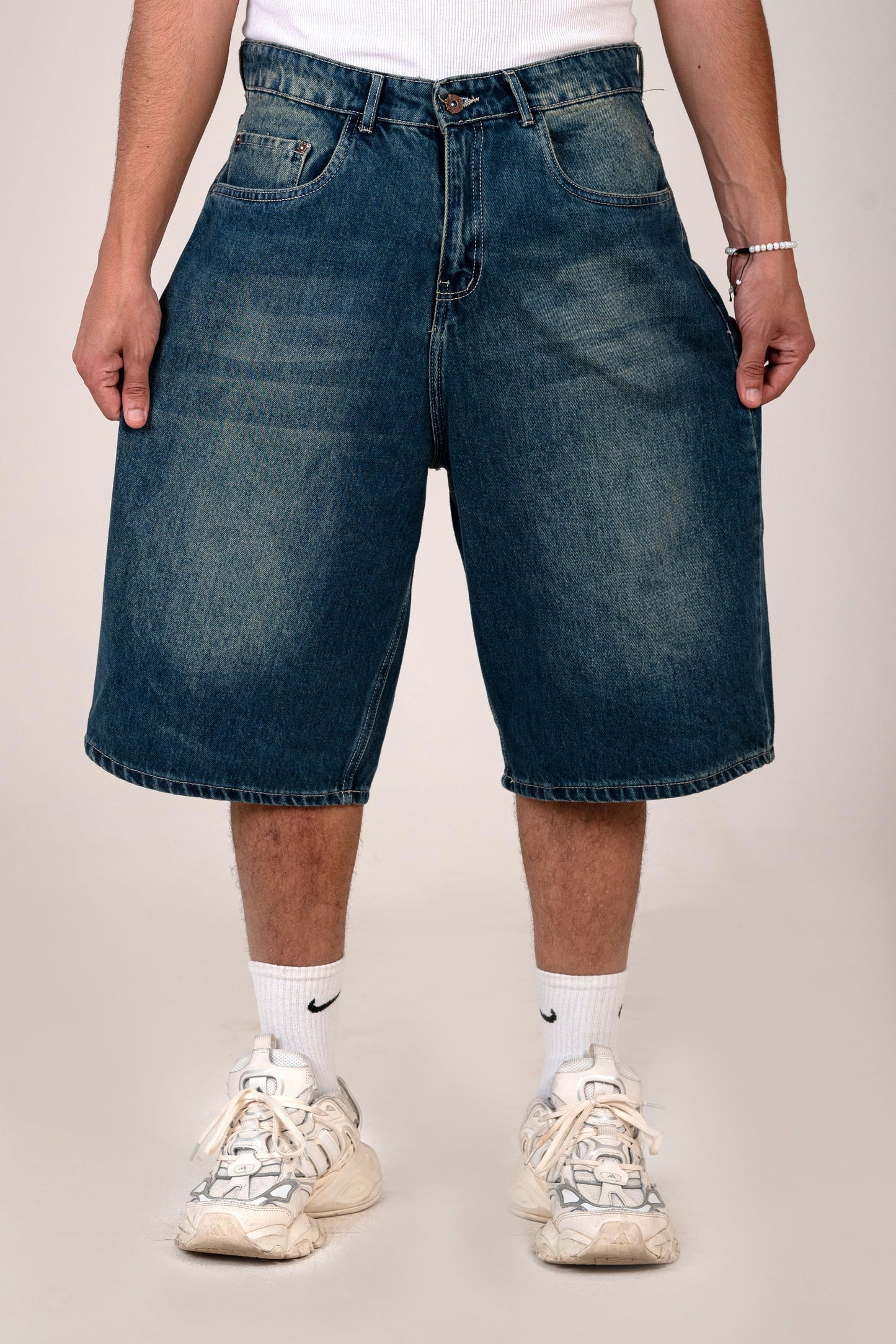 Men's Loose Fit Long Denim Short